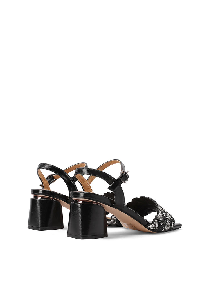 Sandali eleganti con tacco e cinturino color nero