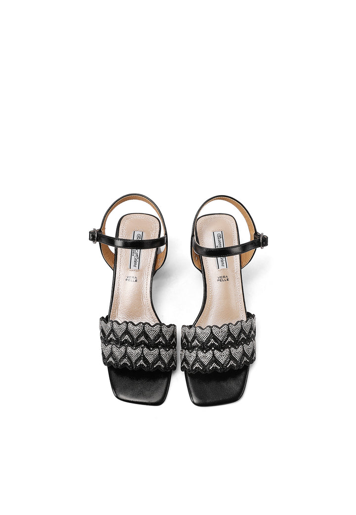 Sandali eleganti con tacco e cinturino color nero