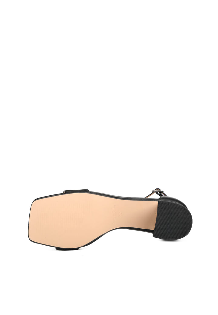 sandali queen helena con tacco 7 cm e cinturino alla caviglia nero