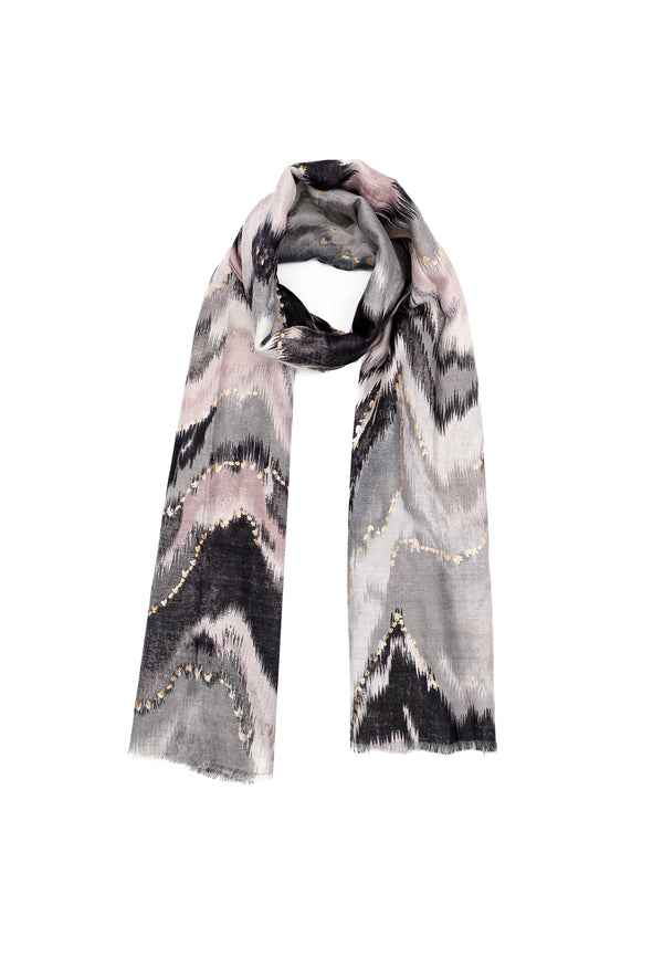 Sciarpa foulard da donna con elemento astratto colore nero