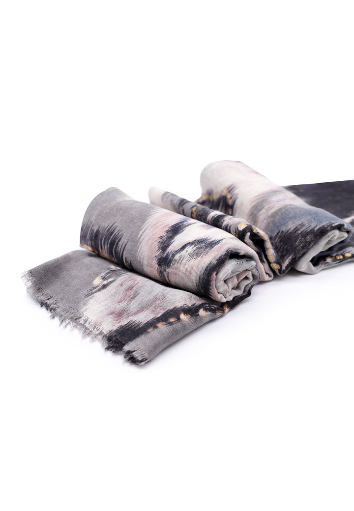 Sciarpa foulard da donna con elemento astratto colore nero