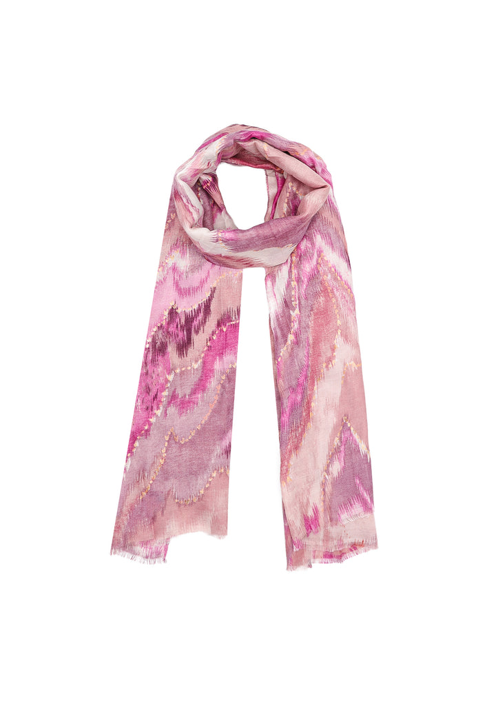 Sciarpa foulard da donna con elemento astratto colore rosa