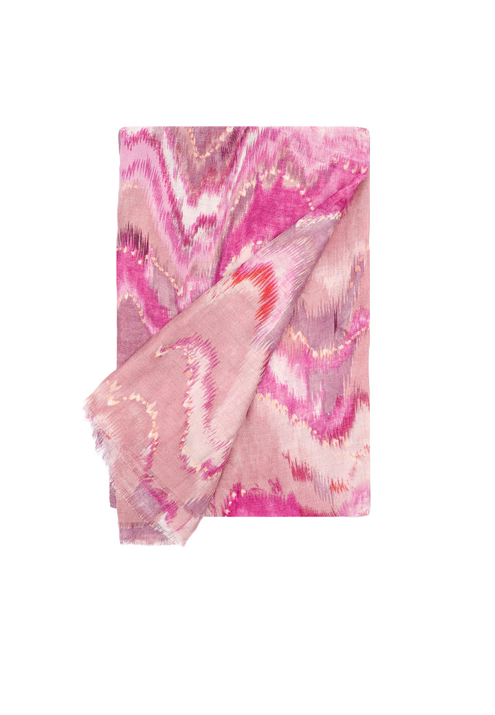 Sciarpa foulard da donna con elemento astratto colore rosa