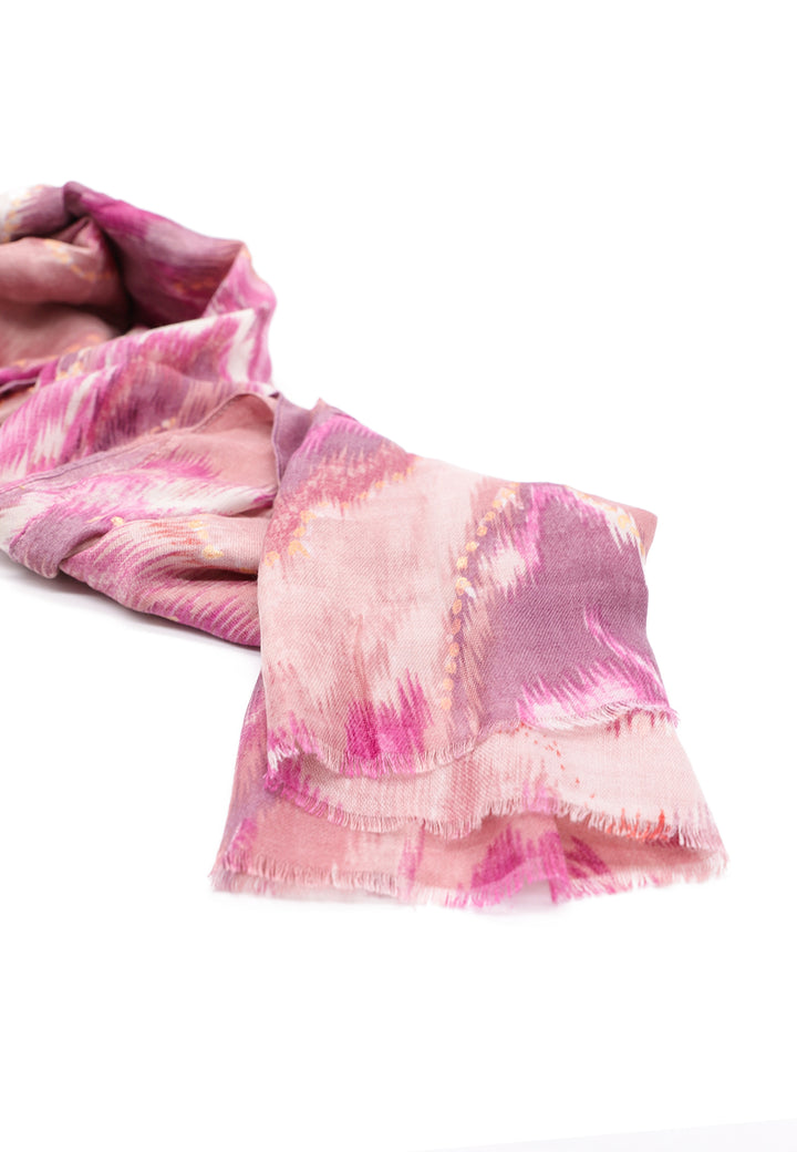 Sciarpa foulard da donna con elemento astratto colore rosa