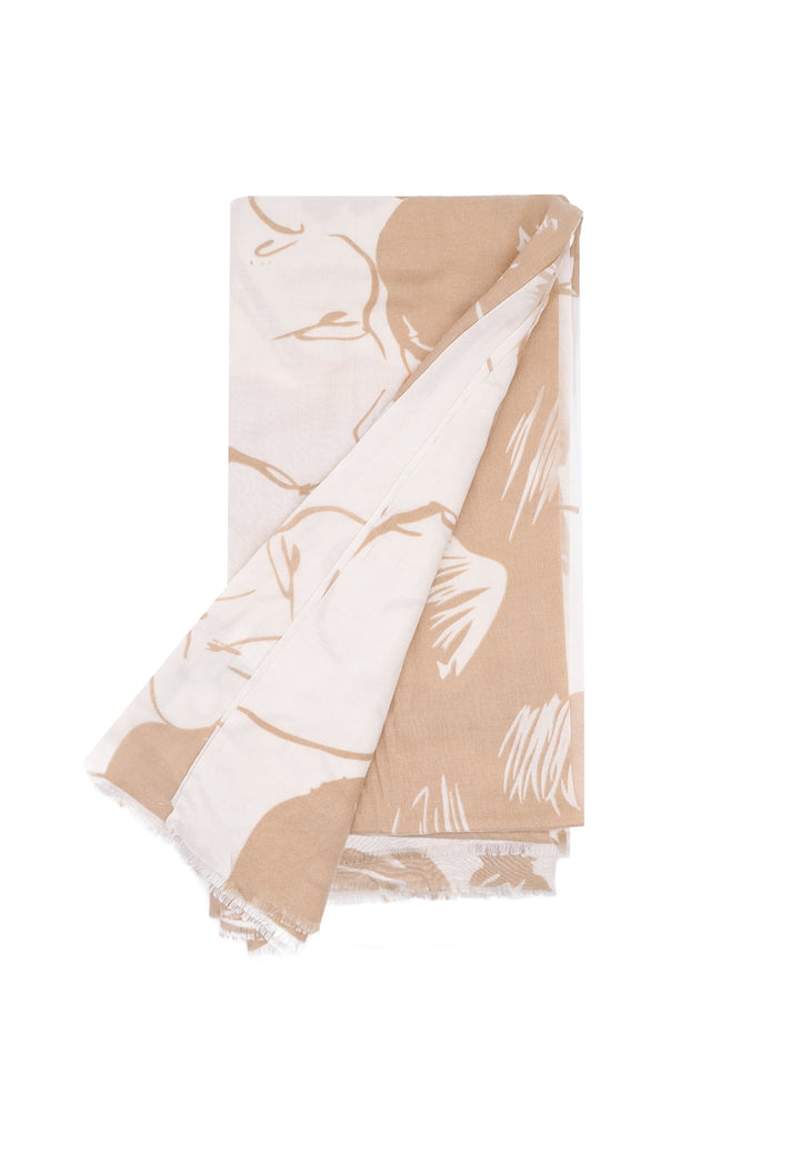 Sciarpa foulard da donna in viscosa colore beige