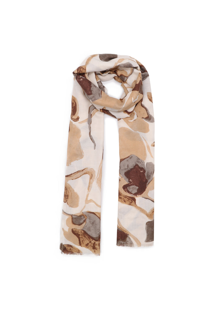 Sciarpa foulard in viscosa da donna in colore beige