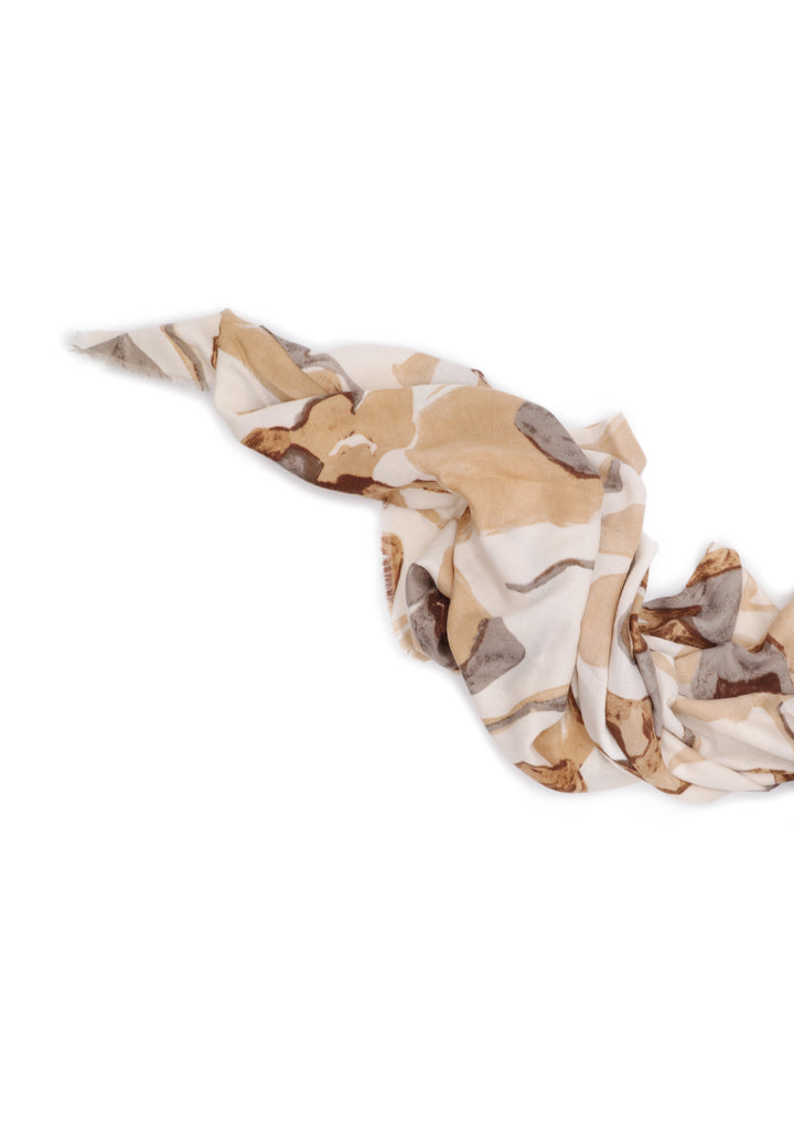 Sciarpa foulard in viscosa da donna in colore beige