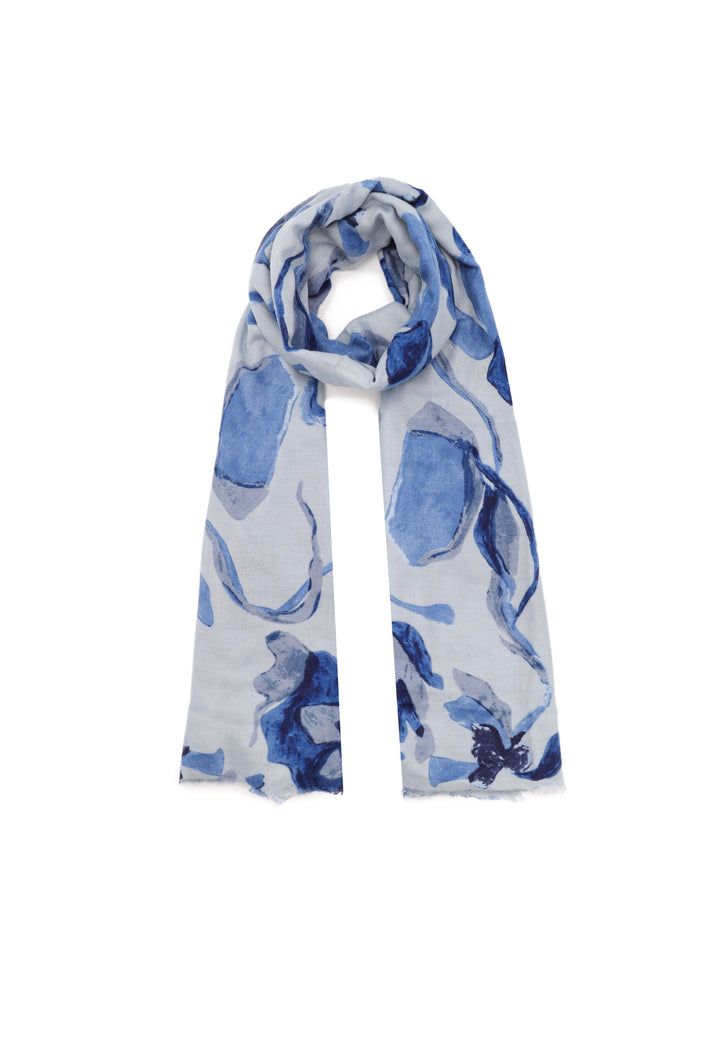 Sciarpa foulard in viscosa da donna in colore blu