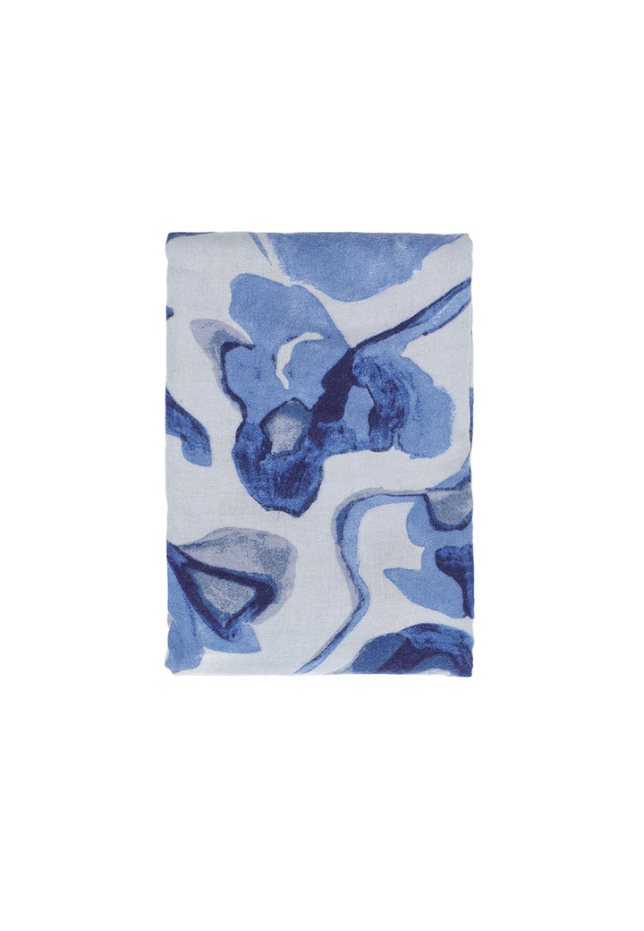 Sciarpa foulard in viscosa da donna in colore blu