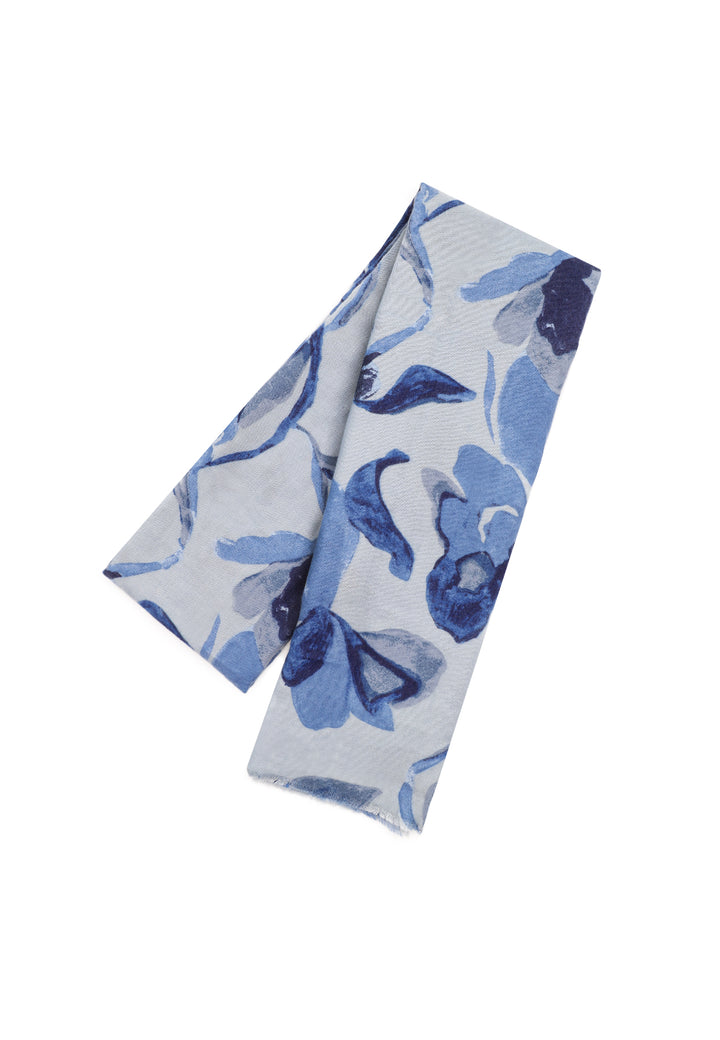 Sciarpa foulard in viscosa da donna in colore blu