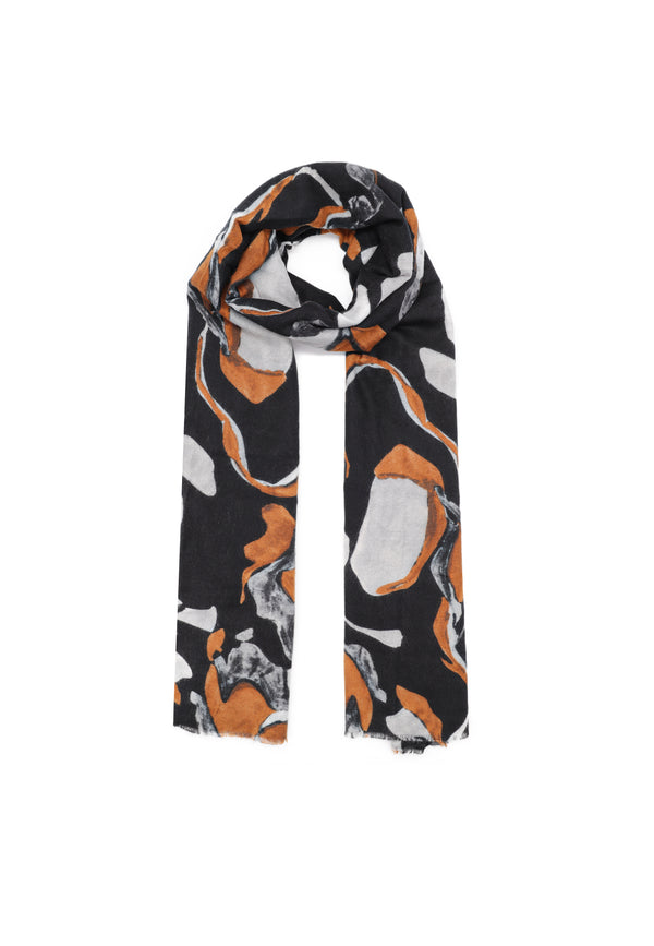 Sciarpa foulard in viscosa da donna in colore nero