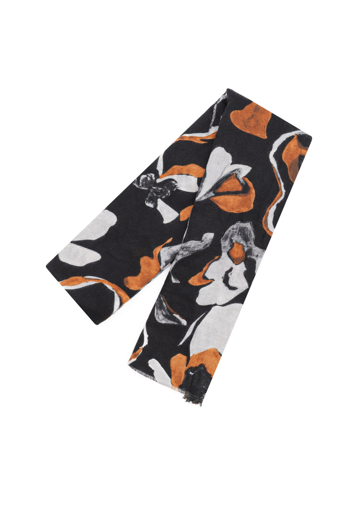 Sciarpa foulard in viscosa da donna in colore nero