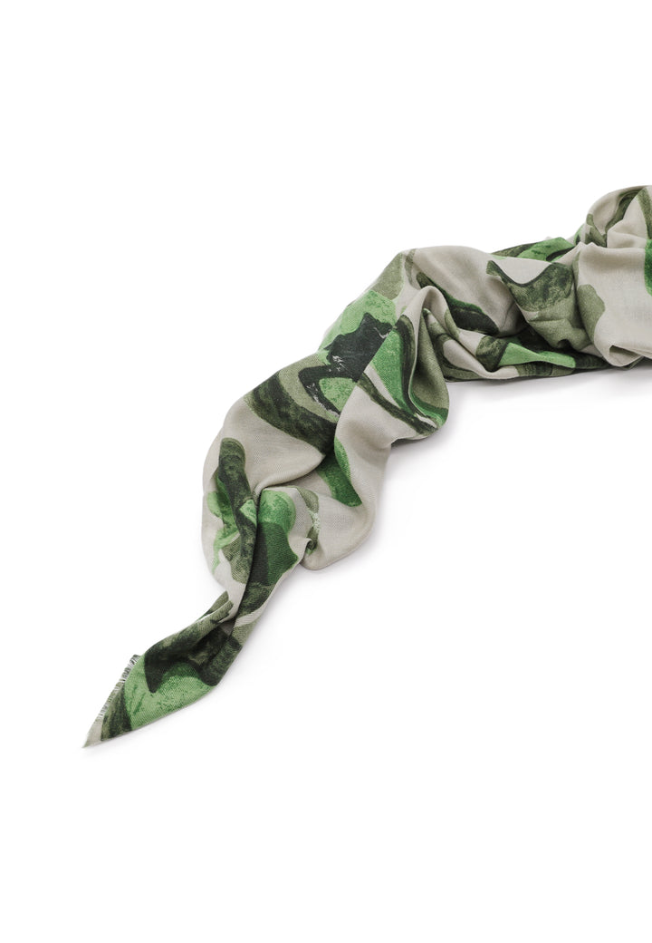 Sciarpa foulard in viscosa da donna in colore verde