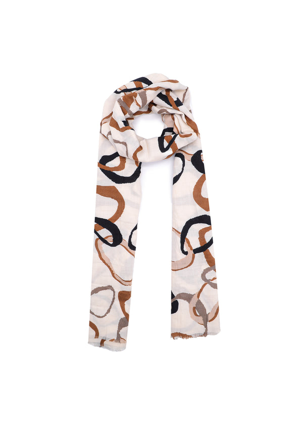 Sciarpa foulard in viscosa da donna in colore beige