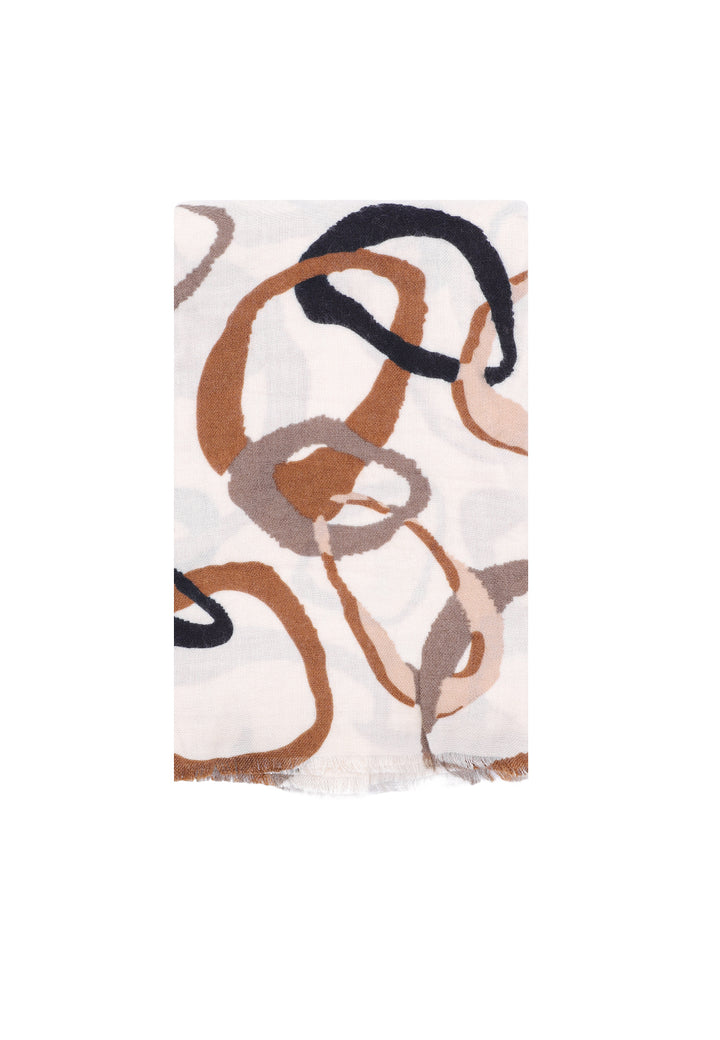 Sciarpa foulard in viscosa da donna in colore beige