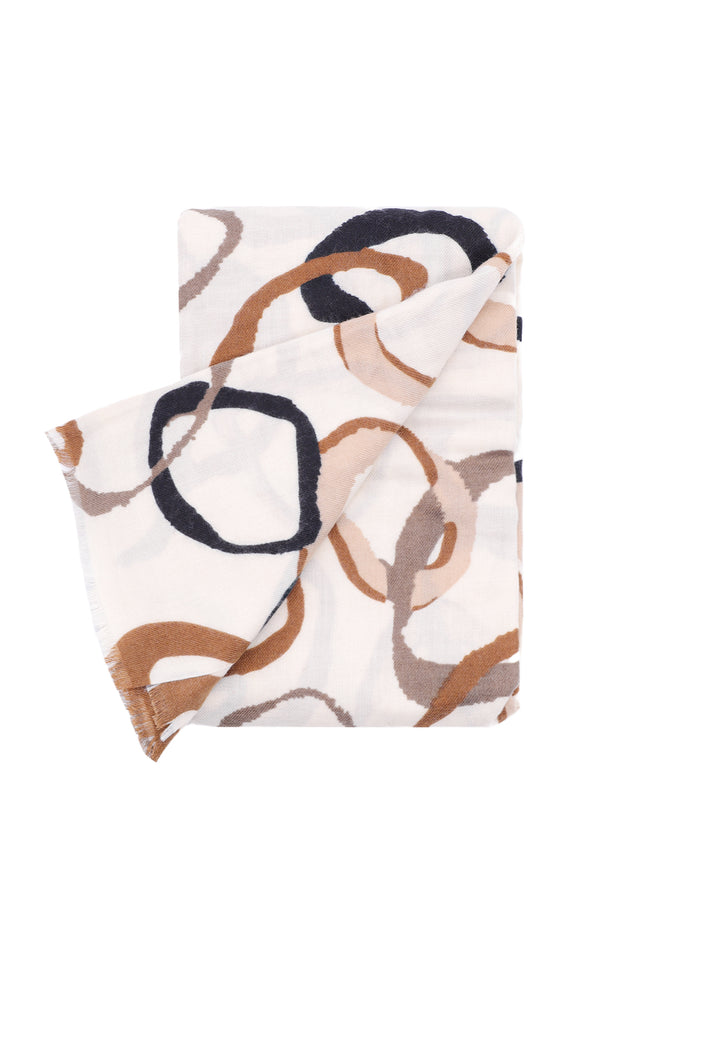 Sciarpa foulard in viscosa da donna in colore beige