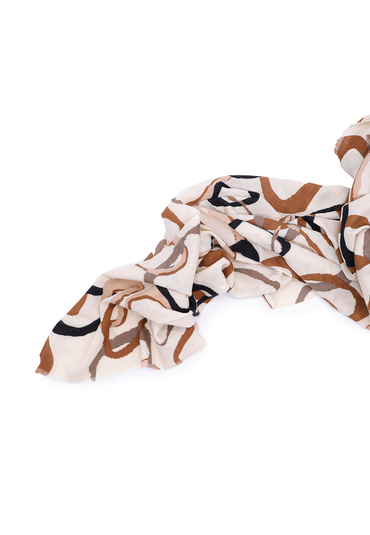 Sciarpa foulard in viscosa da donna in colore beige