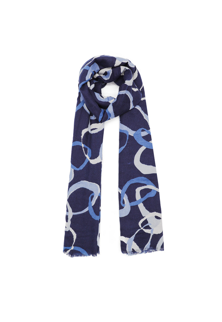 Sciarpa foulard in viscosa da donna in colore blu