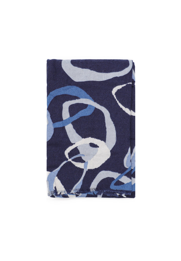 Sciarpa foulard in viscosa da donna in colore blu