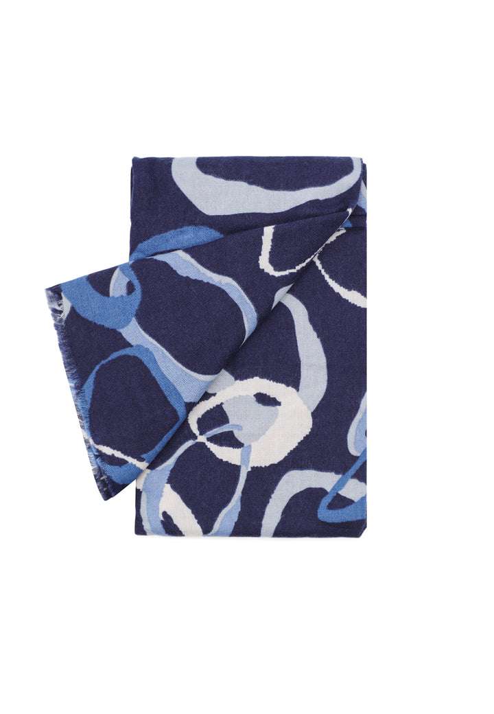 Sciarpa foulard in viscosa da donna in colore blu