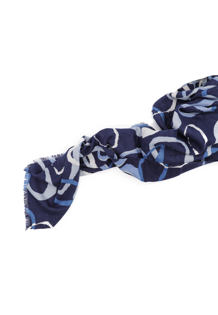 Sciarpa foulard in viscosa da donna in colore blu