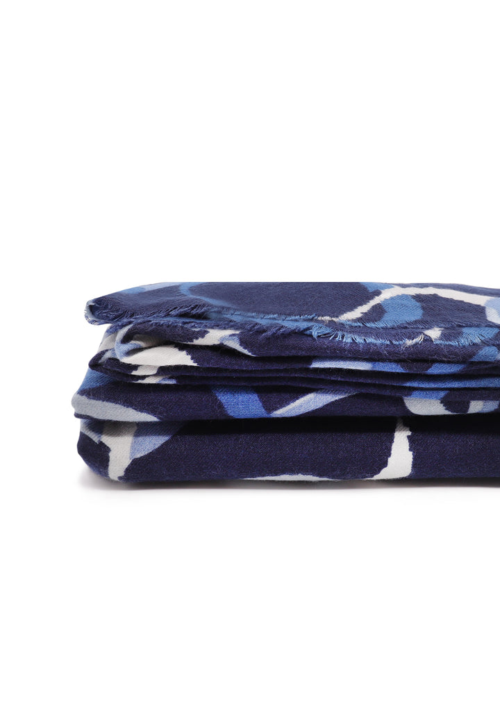 Sciarpa foulard in viscosa da donna in colore blu