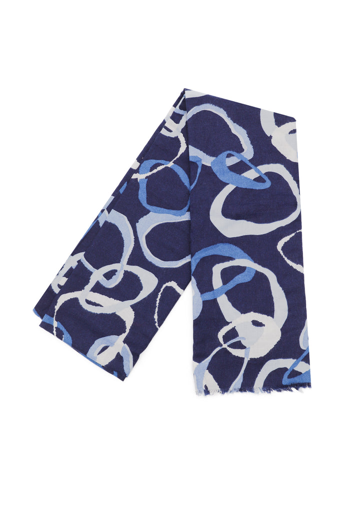 Sciarpa foulard in viscosa da donna in colore blu