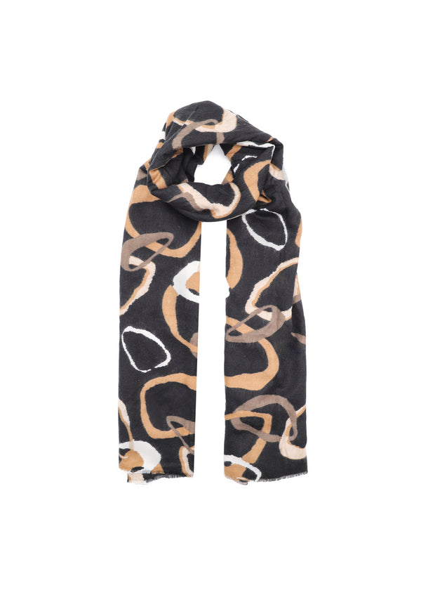 Sciarpa foulard in viscosa da donna in colore nero