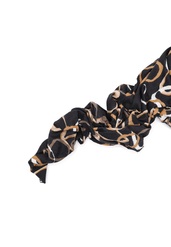 Sciarpa foulard in viscosa da donna in colore nero