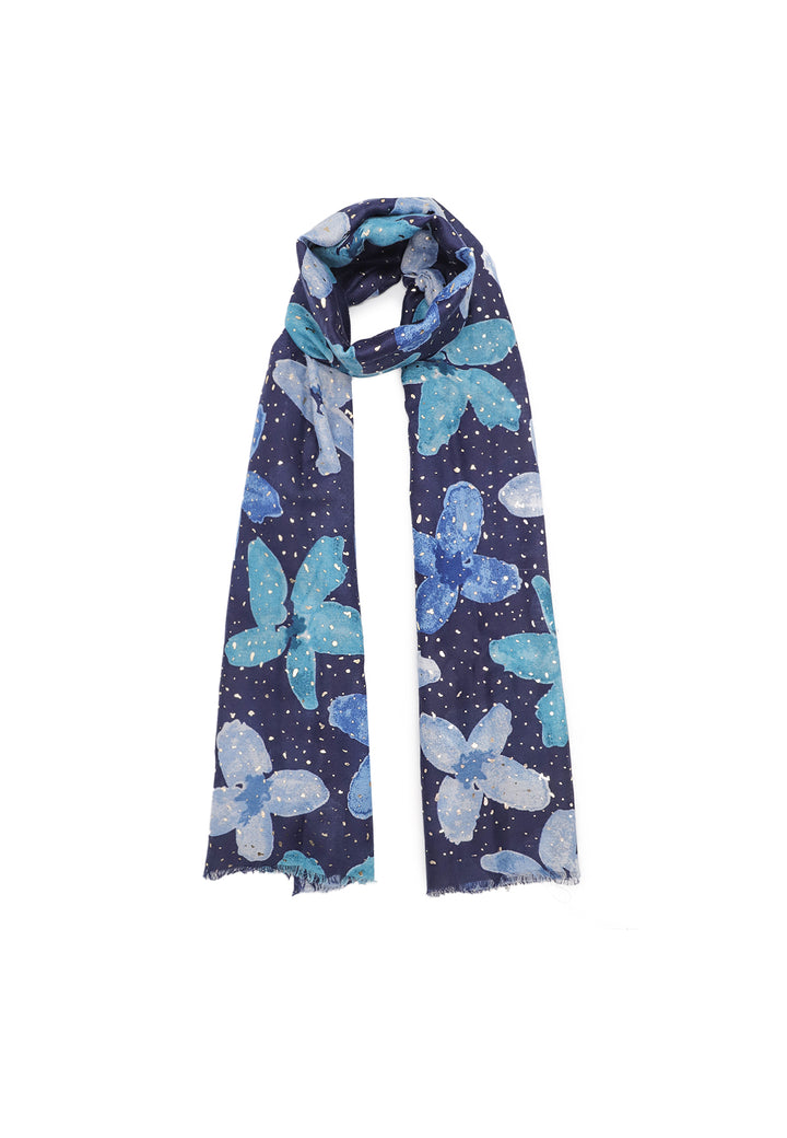 Sciarpa foulard da donna in viscosa colore blu