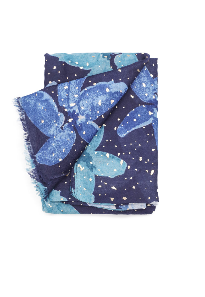 Sciarpa foulard da donna in viscosa colore blu