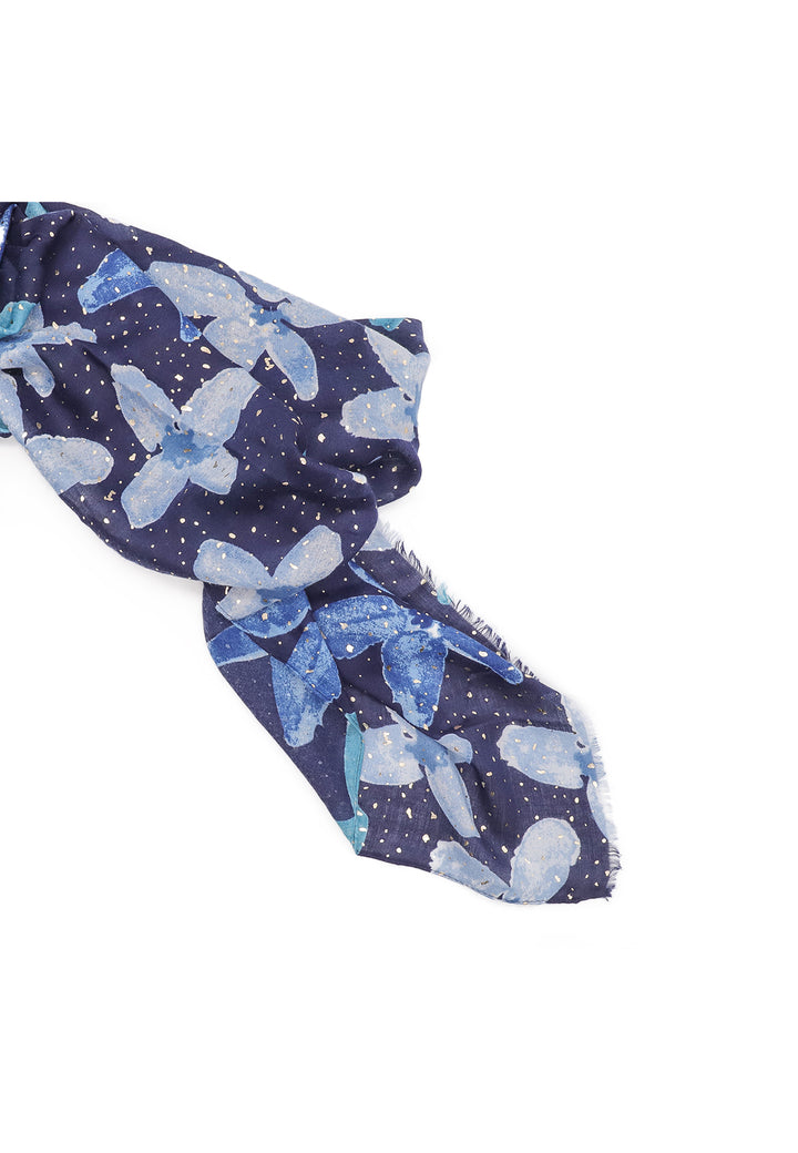 Sciarpa foulard da donna in viscosa colore blu