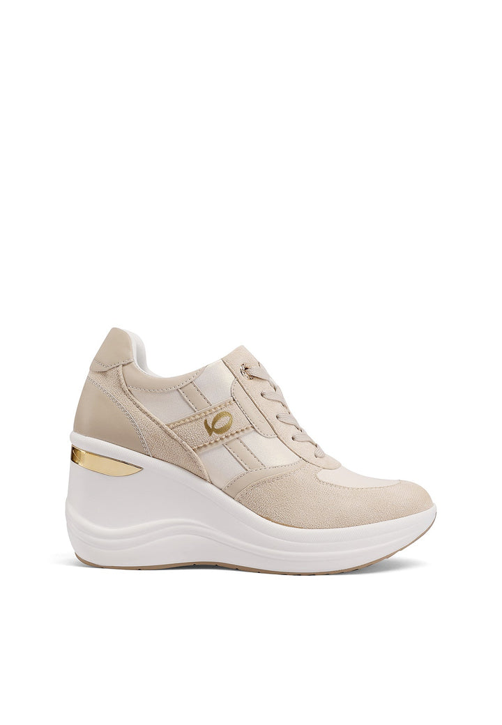 Sneakers con platform colore beige