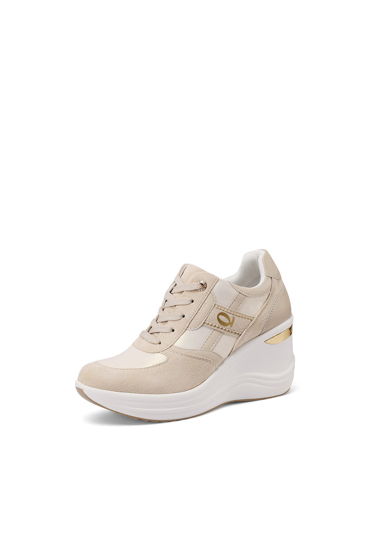 Sneakers con platform colore beige