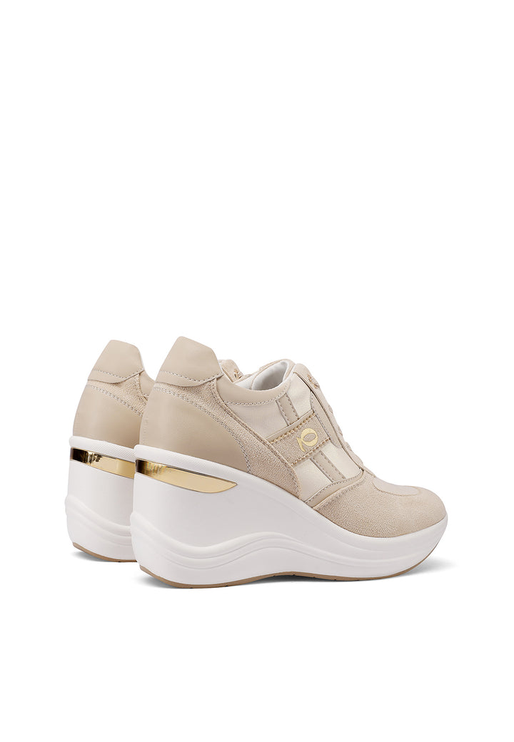 Sneakers con platform colore beige