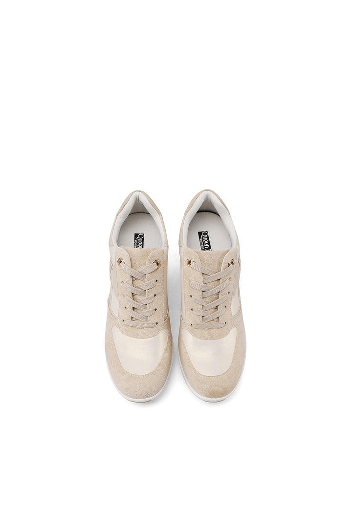 Sneakers con platform colore beige