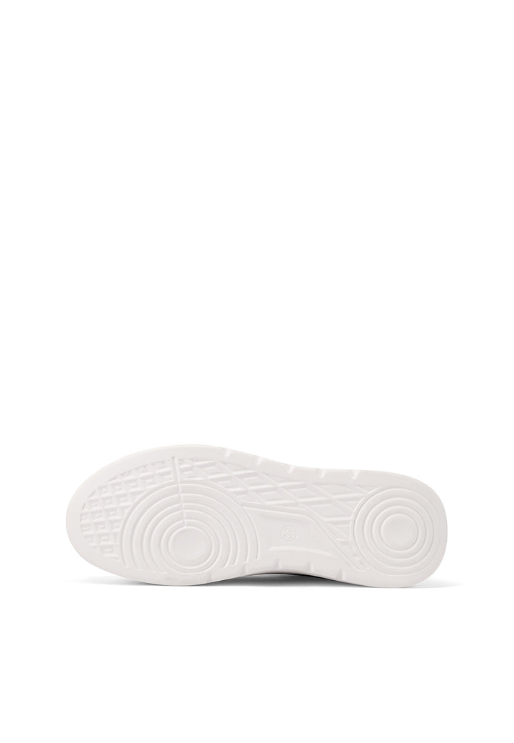 Sneakers casual da donna in ecopelle con suola Platform e passalacci gioiello