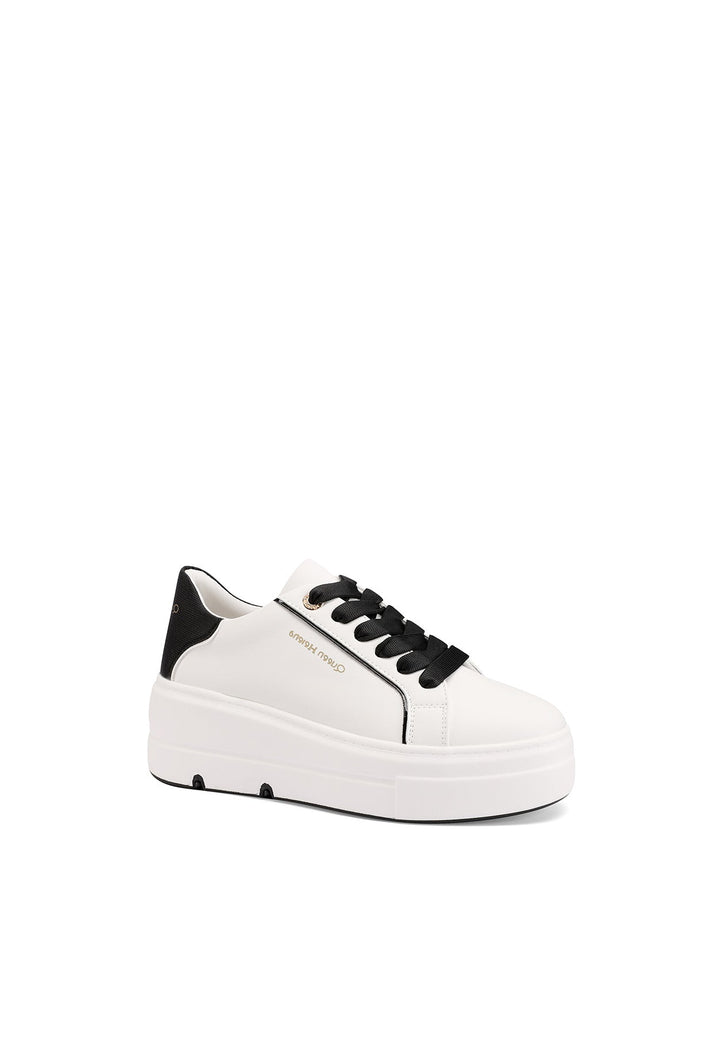 Sneakers da donna con platform colore bianco nero