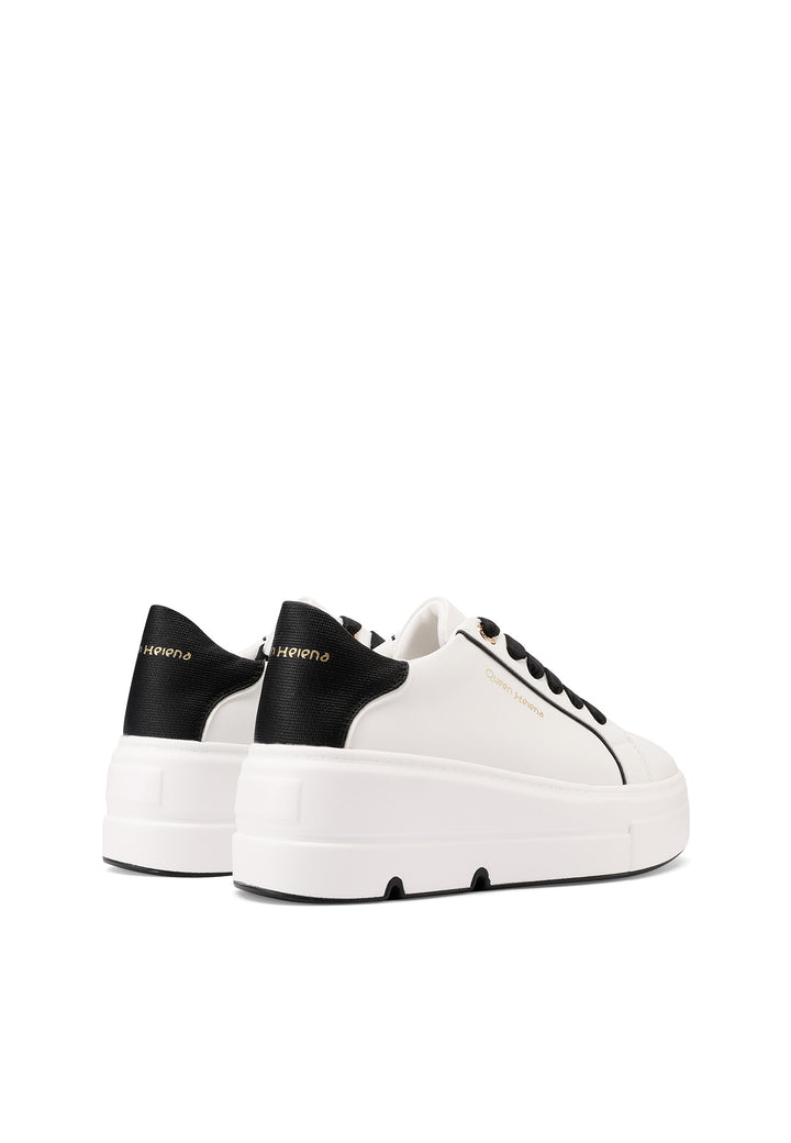 Sneakers da donna con platform colore bianco nero