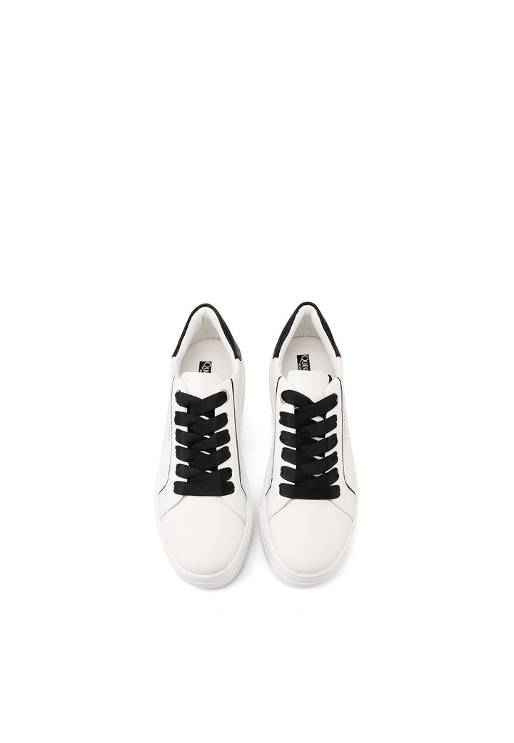 Sneakers da donna con platform colore bianco nero