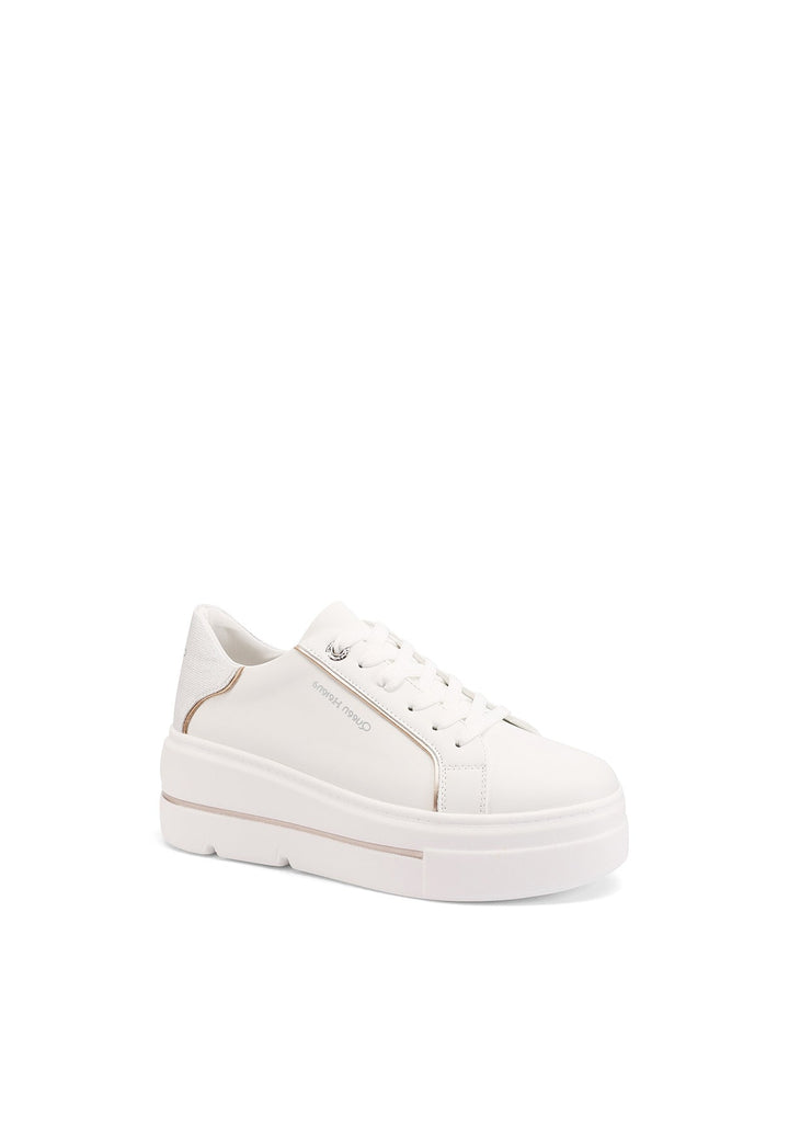 Sneakers da donna con platform colore bianco