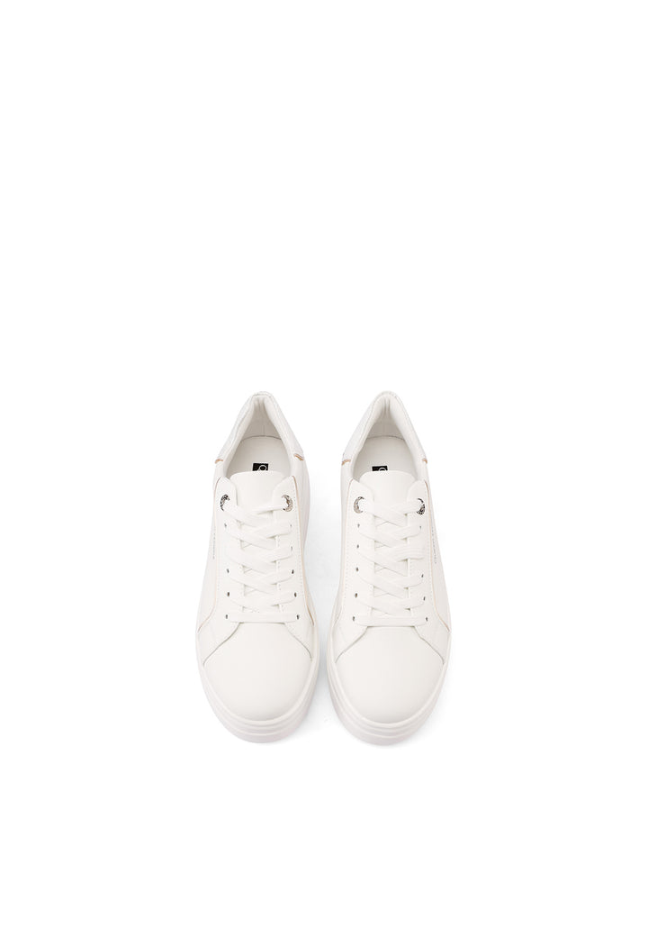 Sneakers da donna con platform colore bianco