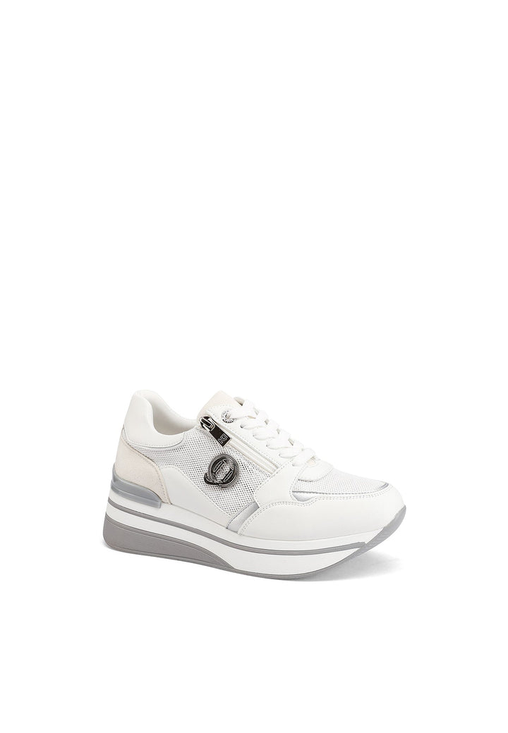 Sneakers da donna con platform colore bianco