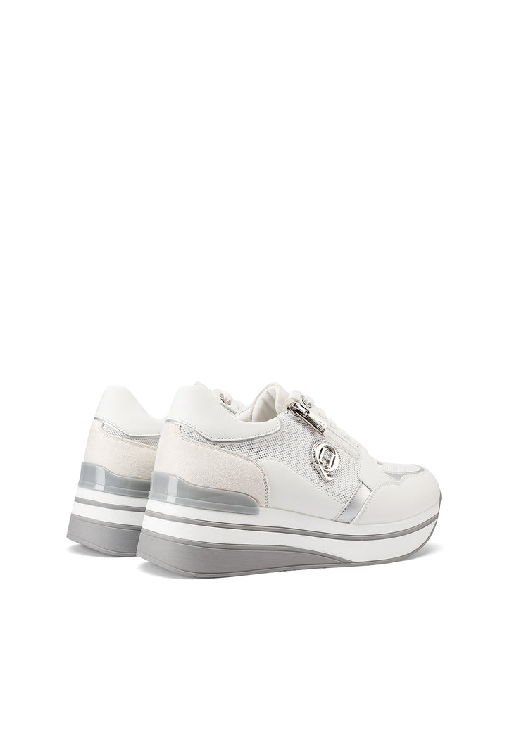 Sneakers da donna con platform colore bianco