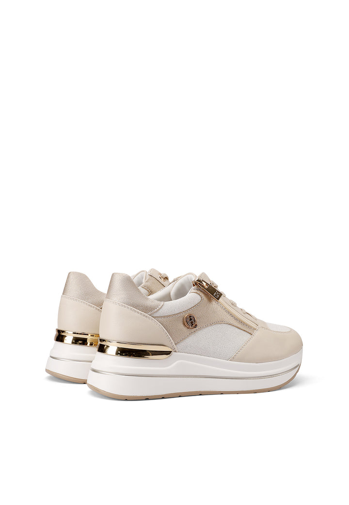 Sneakers da donna con platform colore beige 