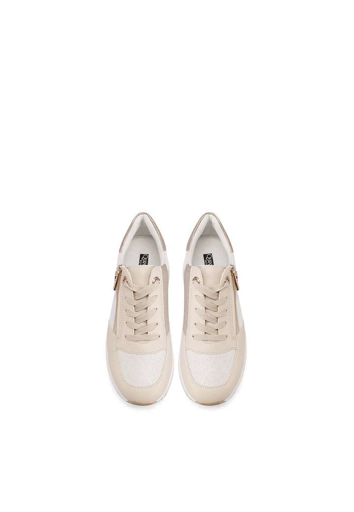 Sneakers da donna con platform colore beige 