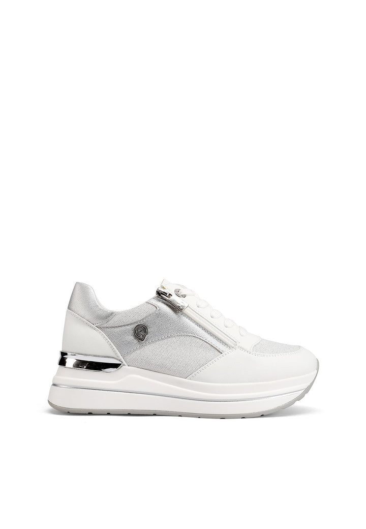 Sneakers da donna con platform colore bianco 