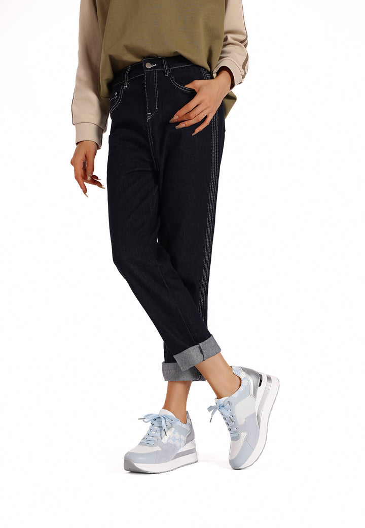 Sneakers da donna con platform colore blu