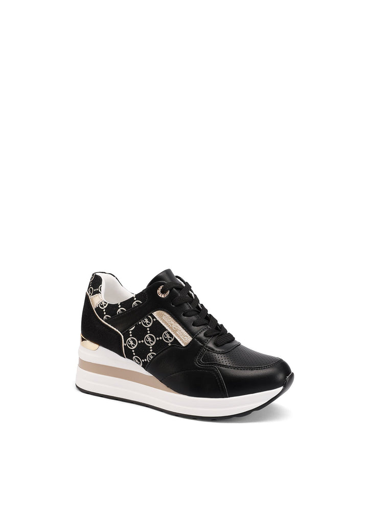 Sneakers da donna con platform colore nero