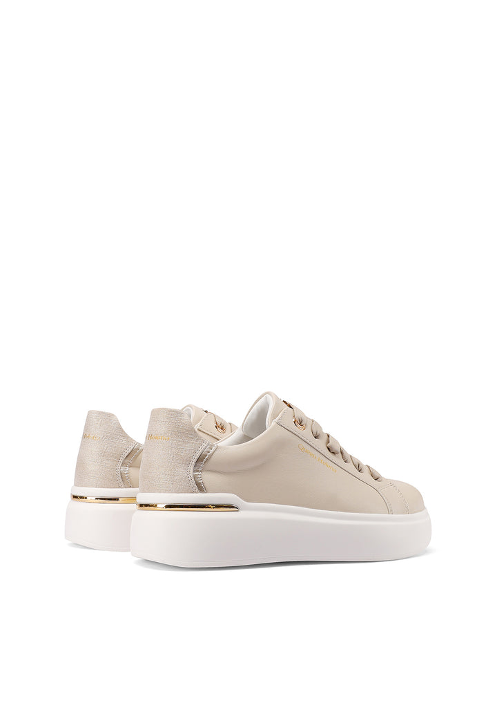 Sneakers da donna con platform colore beige